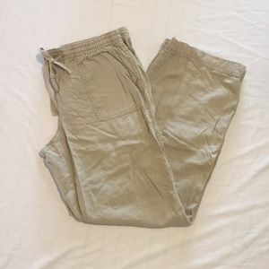Khaki linen pants